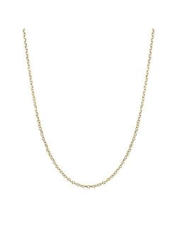 14K Yellow Gold Cable Style Chain Necklace Diamond Cut 1.1mm 16, 18, 20 inches