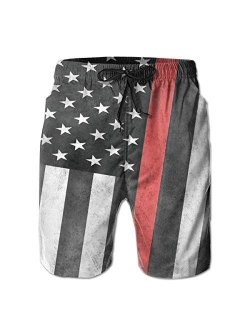 Yongcoler Men Bathing Suit Swim Trunks Quick Dry Beach Shorts - Anchor Ship Nautical Sea