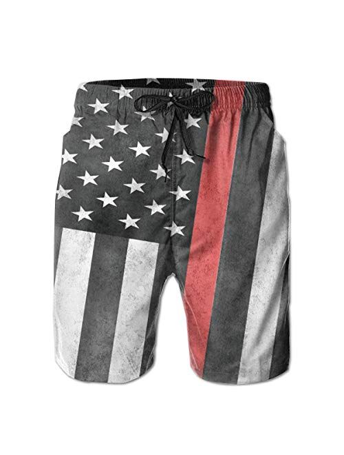 Yongcoler Men Bathing Suit Swim Trunks Quick Dry Beach Shorts - Anchor Ship Nautical Sea