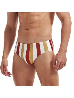 AIMPACT Mens Stripe Swim Briefs Bikini Retro Sexy Swimsuit Bathing Suit