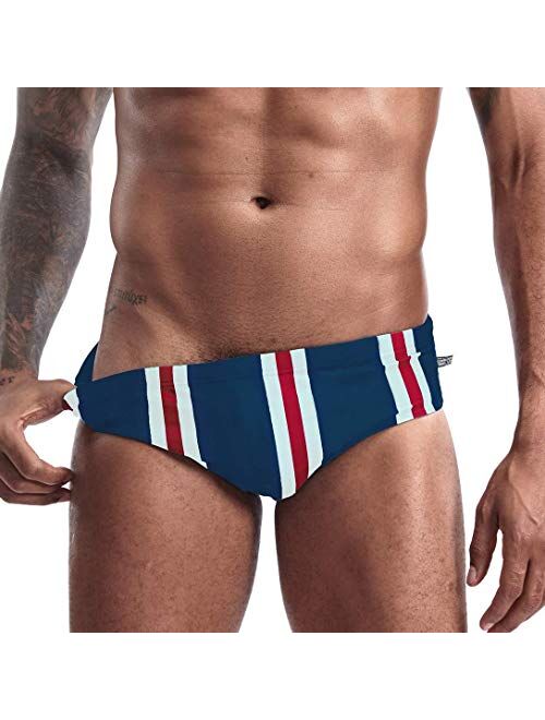 AIMPACT Mens Stripe Swim Briefs Bikini Retro Sexy Swimsuit Bathing Suit