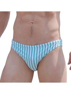 EASEJUICY Mens Bikini Swimwear Sexy Striped Swim Briefs Drawstring Low Rise Swimsuit with Liner