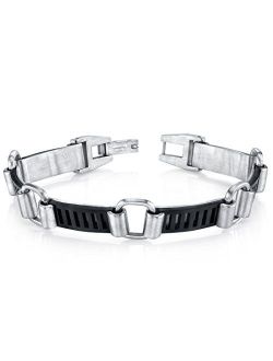 Elegant Surgical Grade Stainless Steel Two-Tone Link Bracelet for Men, Brushed Matte Finish