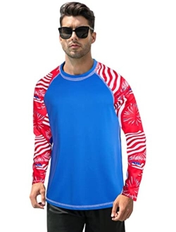 Goodstoworld Men's UPF 50+ Fashion Print Rash Guard Swim Fishing Surf Diving Shirt