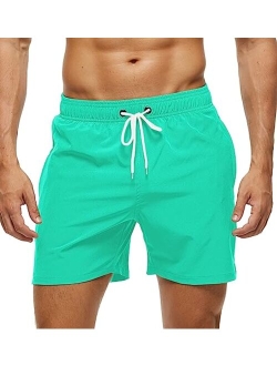 yuyangdpb Men's Swim Trunks 5" Short Quick Dry Swim Beach Shorts Swimwear