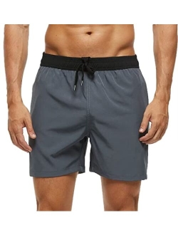 yuyangdpb Men's Swim Trunks 5" Short Quick Dry Swim Beach Shorts Swimwear