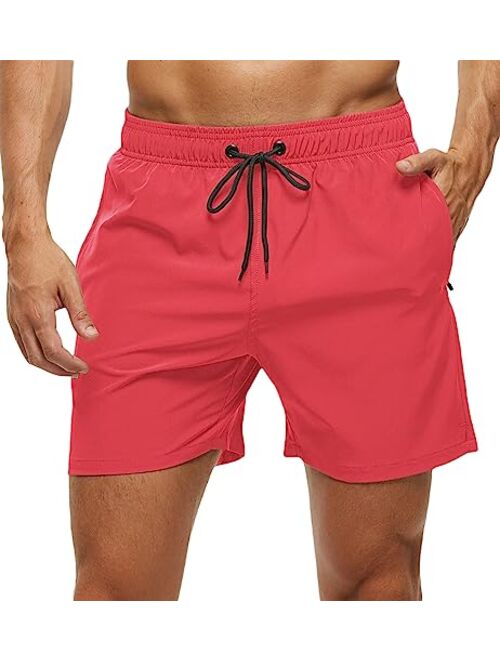 yuyangdpb Men's Swim Trunks 5" Short Quick Dry Swim Beach Shorts Swimwear