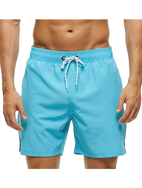 yuyangdpb Men's Swim Trunks 5" Short Quick Dry Swim Beach Shorts Swimwear