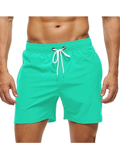 yuyangdpb Men's Swim Trunks 5" Short Quick Dry Swim Beach Shorts Swimwear