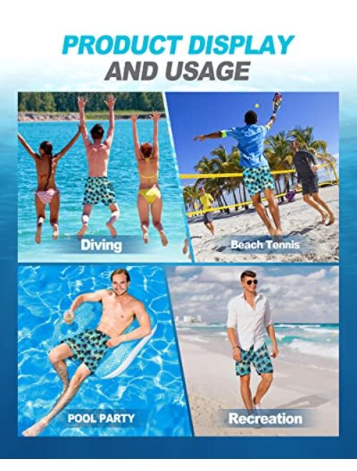 Yhjoxlp Mens Swim Trunks Quick Dry Board Shorts with Mesh Lining, Breathable Fit Beach Shorts Swimwear Bathing Suits