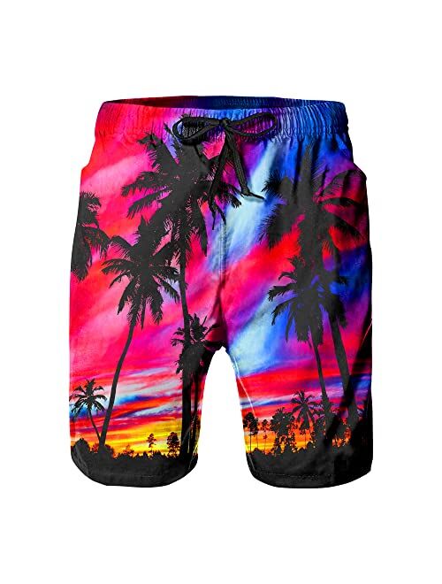 Yhjoxlp Mens Swim Trunks Quick Dry Board Shorts with Mesh Lining, Breathable Fit Beach Shorts Swimwear Bathing Suits