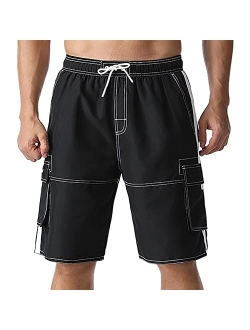 ninovino Men's Summer Holiday Swim Trunks Beach Board Shorts with Lining