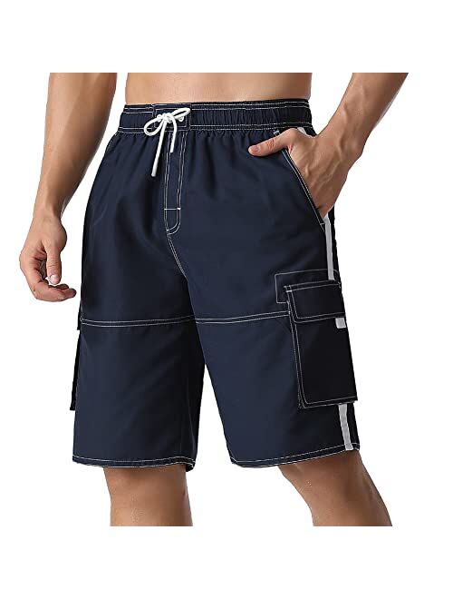 ninovino Men's Summer Holiday Swim Trunks Beach Board Shorts with Lining