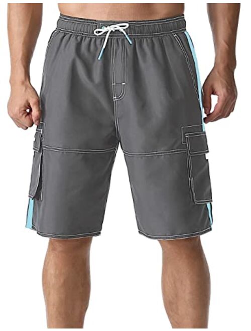 ninovino Men's Summer Holiday Swim Trunks Beach Board Shorts with Lining