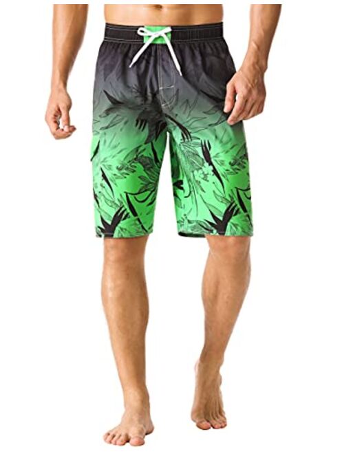 ninovino Men's Summer Holiday Swim Trunks Beach Board Shorts with Lining