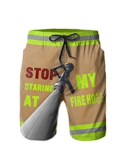 EZYES Stop Staring at My Cock Mens Quick Dry Surfing Swim Trunks Summer Beach Shorts Holiday Cool Board Short with Pockets