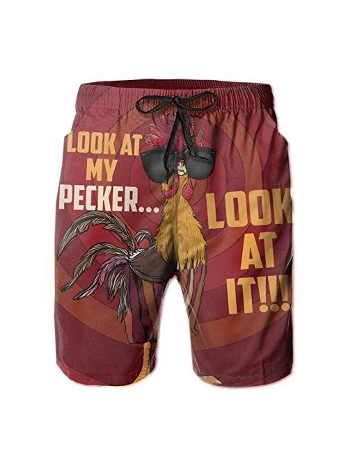 EZYES Stop Staring at My Cock Mens Quick Dry Surfing Swim Trunks Summer Beach Shorts Holiday Cool Board Short with Pockets