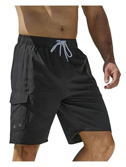 SILKWORLD Men's Swim Trunks Quick Dry Swimsuit Shorts with Pockets