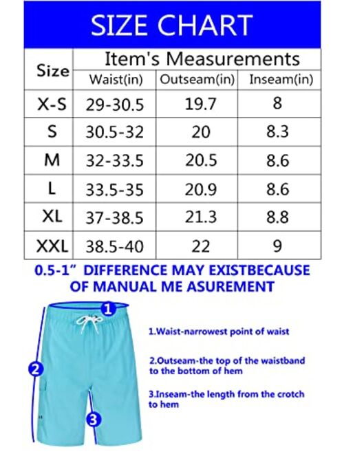 SILKWORLD Men's Swim Trunks Quick Dry Swimsuit Shorts with Pockets