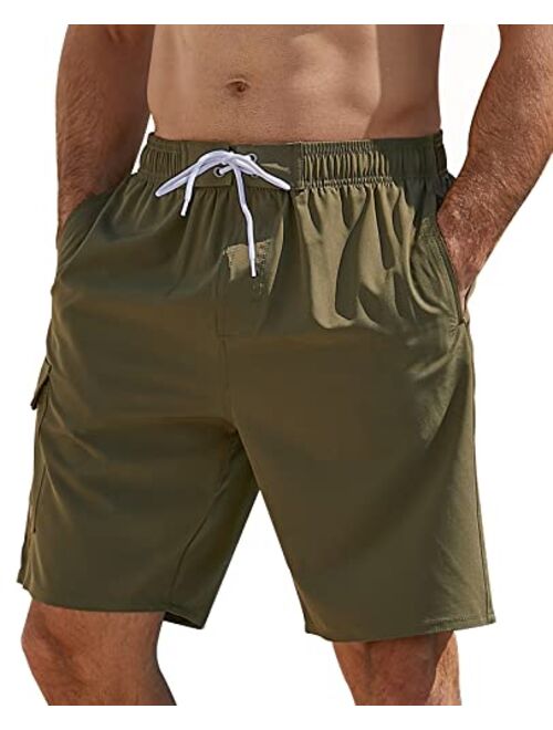 SILKWORLD Men's Swim Trunks Quick Dry Swimsuit Shorts with Pockets