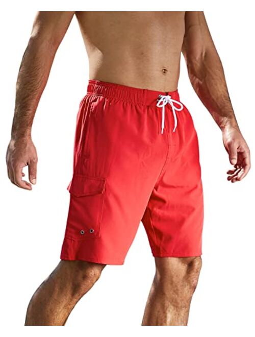 SILKWORLD Men's Swim Trunks Quick Dry Swimsuit Shorts with Pockets