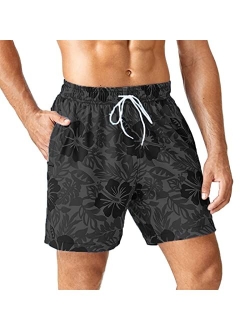 SNOW DREAMS Mens Swim Trunks 5 inch Qucik Dry Board Shorts Bathing Suit for Men Boardshorts Lightweight