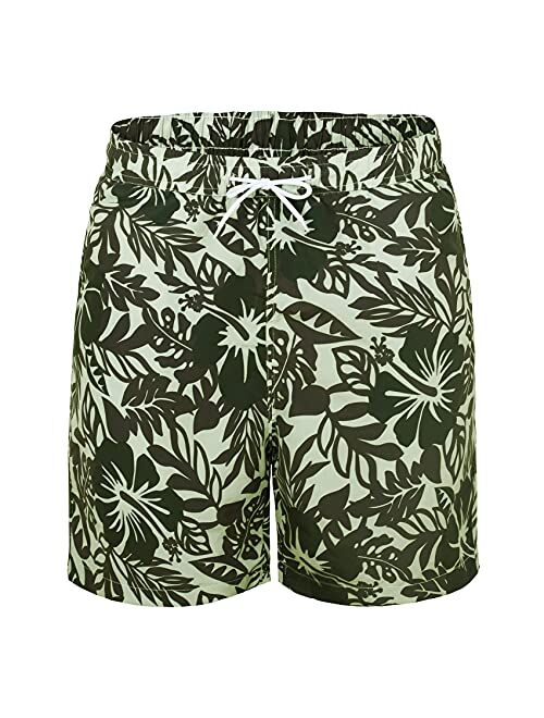 SNOW DREAMS Mens Swim Trunks 5 inch Qucik Dry Board Shorts Bathing Suit for Men Boardshorts Lightweight