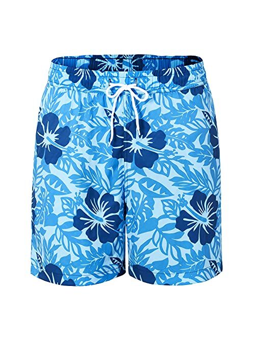 SNOW DREAMS Mens Swim Trunks 5 inch Qucik Dry Board Shorts Bathing Suit for Men Boardshorts Lightweight