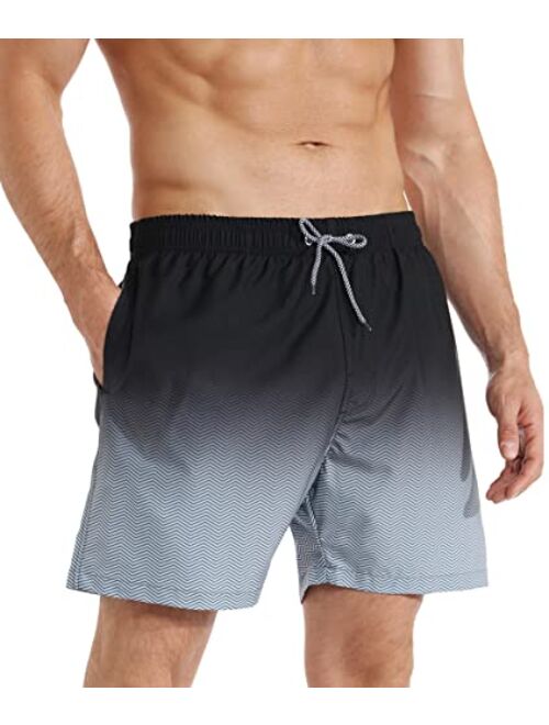 APTRO Men's Swim Trunks with Compression Liner Bathing Suit Quick Dry Swimsuit Beach Shorts