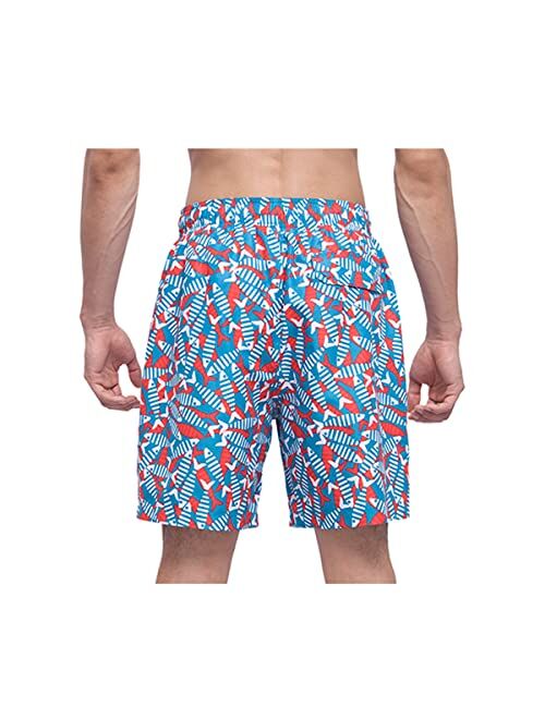 Rokka&Rolla Men's Swim Trunks 7.5" Quick Dry Beach Shorts Swimwear Bathing Suit with Mesh Lining