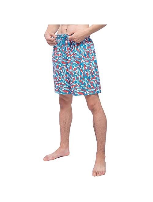 Rokka&Rolla Men's Swim Trunks 7.5" Quick Dry Beach Shorts Swimwear Bathing Suit with Mesh Lining