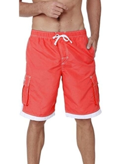 Ingear Men's Quick Dry Swim Trunks Cargo Water Shorts with Mesh Lining