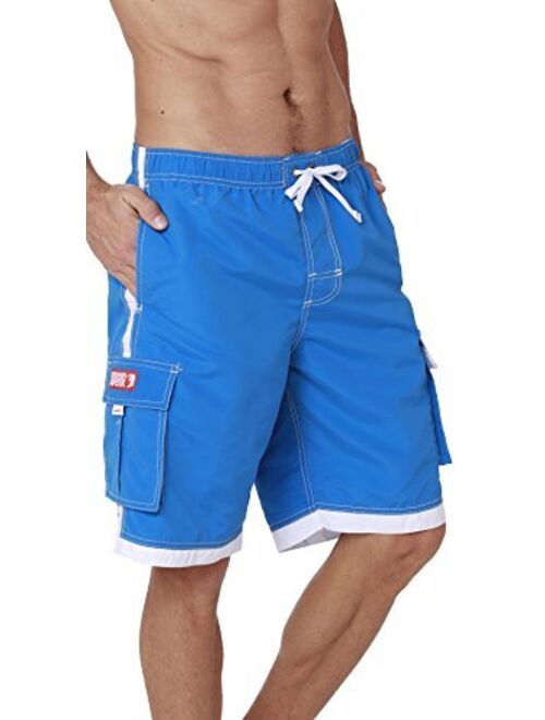 Ingear Men's Quick Dry Swim Trunks Cargo Water Shorts with Mesh Lining