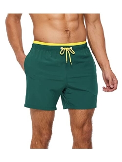 SILKWORLD Mens Swimming Trunks Quick Dry Board Beach Shorts Swimwear with Mesh Lining