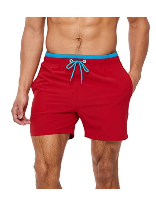 SILKWORLD Mens Swimming Trunks Quick Dry Board Beach Shorts Swimwear with Mesh Lining