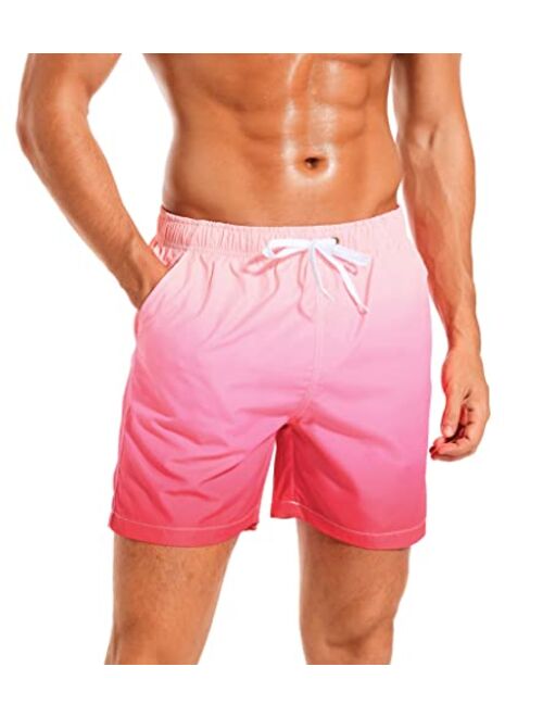 SILKWORLD Mens Swimming Trunks Quick Dry Board Beach Shorts Swimwear with Mesh Lining