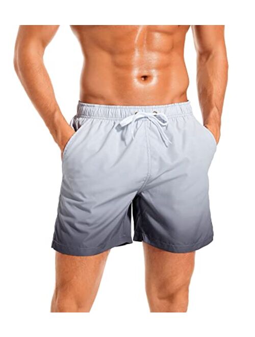 SILKWORLD Mens Swimming Trunks Quick Dry Board Beach Shorts Swimwear with Mesh Lining