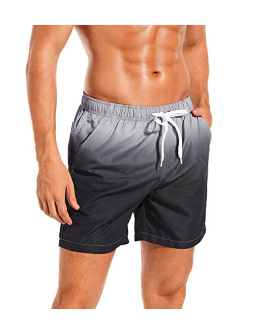 SILKWORLD Mens Swimming Trunks Quick Dry Board Beach Shorts Swimwear with Mesh Lining