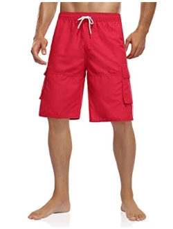 Nonwe Men's Swim Trunks Quick Dry Elastic Waist Boardshorts with Pockets