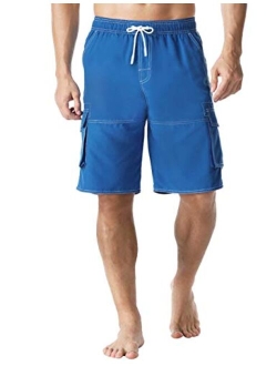 Nonwe Men's Swim Trunks Quick Dry Elastic Waist Boardshorts with Pockets