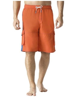 Nonwe Men's Swim Trunks Quick Dry Elastic Waist Boardshorts with Pockets