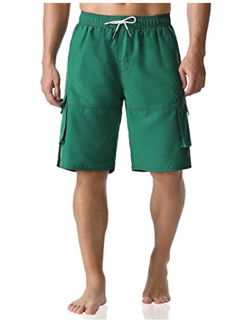 Nonwe Men's Swim Trunks Quick Dry Elastic Waist Boardshorts with Pockets