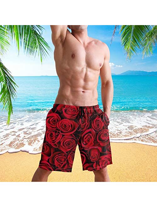 visesunny Men's Novelty Beach Shorts Quick Dry Swimwear Holiday Party Sports Running Swim Board Shorts Bathing Suits