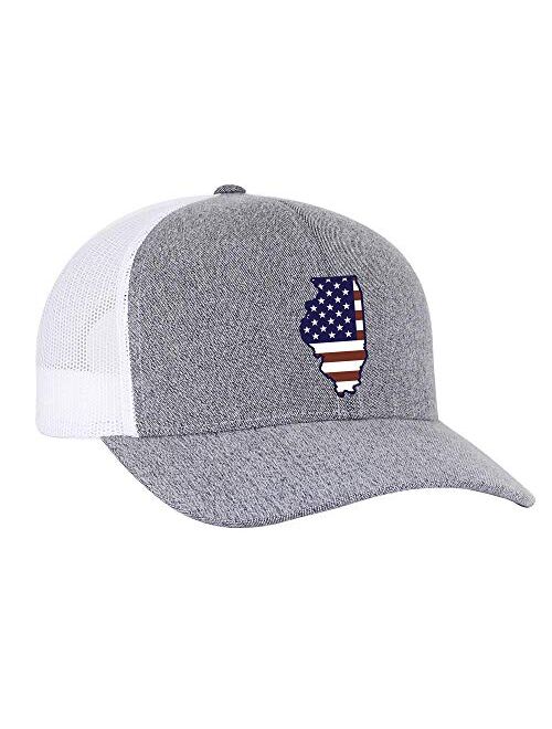 Heritage Pride Grey Heather and White American Flag Embroidered State Pride Hats