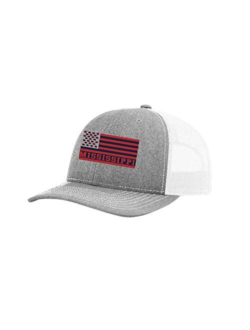 Heritage Pride Football Team Colors American Flag Embroidered Football Team Flag Mesh Back Trucker Hat