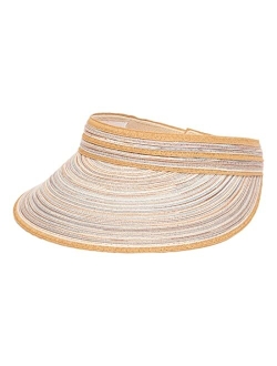 Women's Mixed Braid Brim Visor with Velcro, Sun Hats for Women