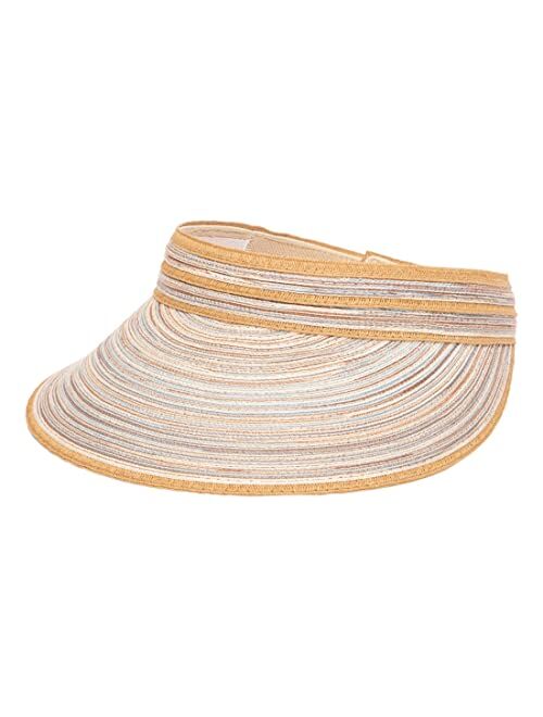 San Diego Hat Co. San Diego Hat Company Women's Mixed Braid Brim Visor with Velcro, Sun Hats for Women