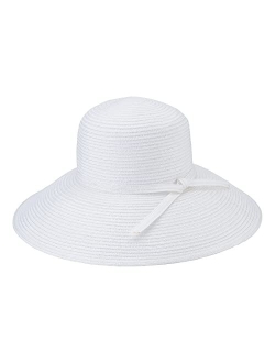 Womens Braided Sun Hat With Self-Tie Band, 5-Inch Brim