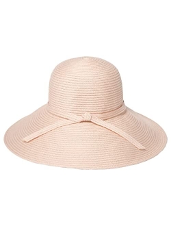 Womens Braided Sun Hat With Self-Tie Band, 5-Inch Brim