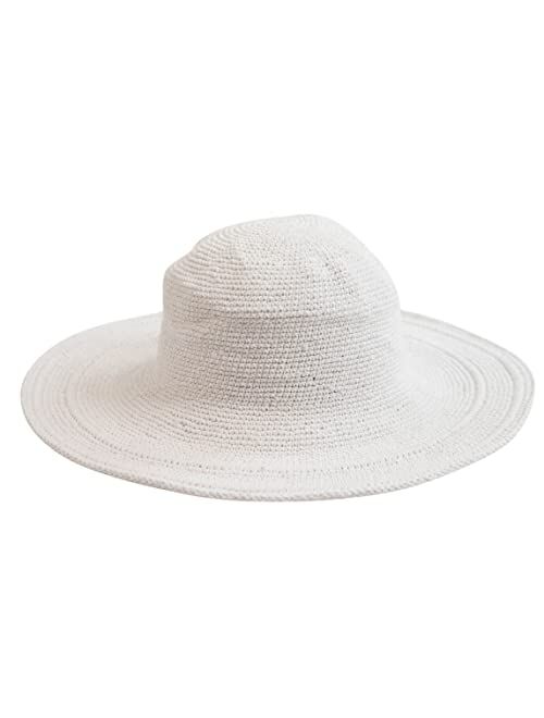 San Diego Hat Co. San Diego Hat Company Women's Cotton Crochet 4 Inch Brim Floppy Hat